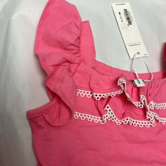 Janie and Jack 100048837 Girl Sunrise Pink Circle Trim Ruffle Top NWT - Picture 4 of 12